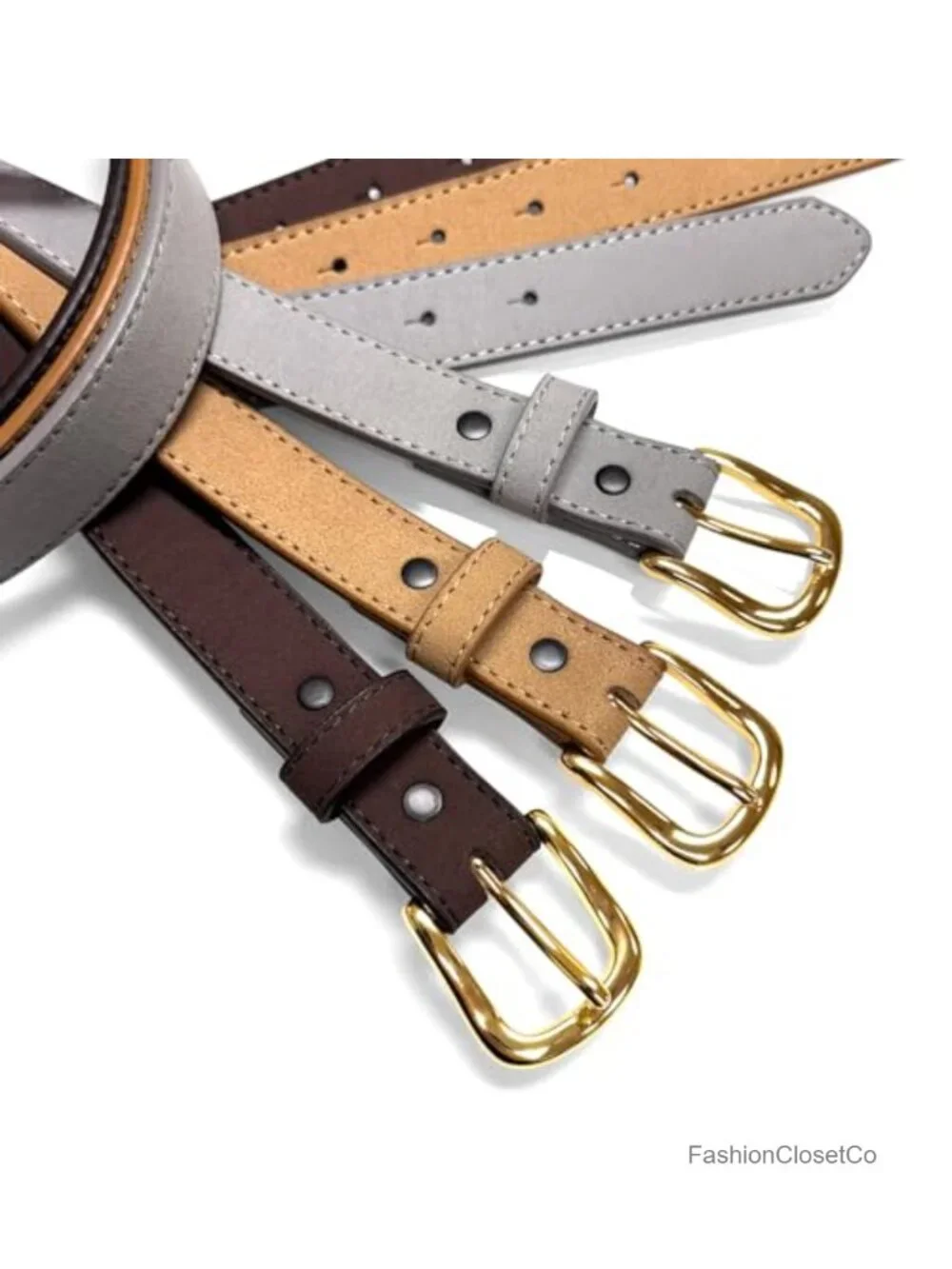 Genuine Suede Leather Snap-On Belt 1 Inch Wide Casual